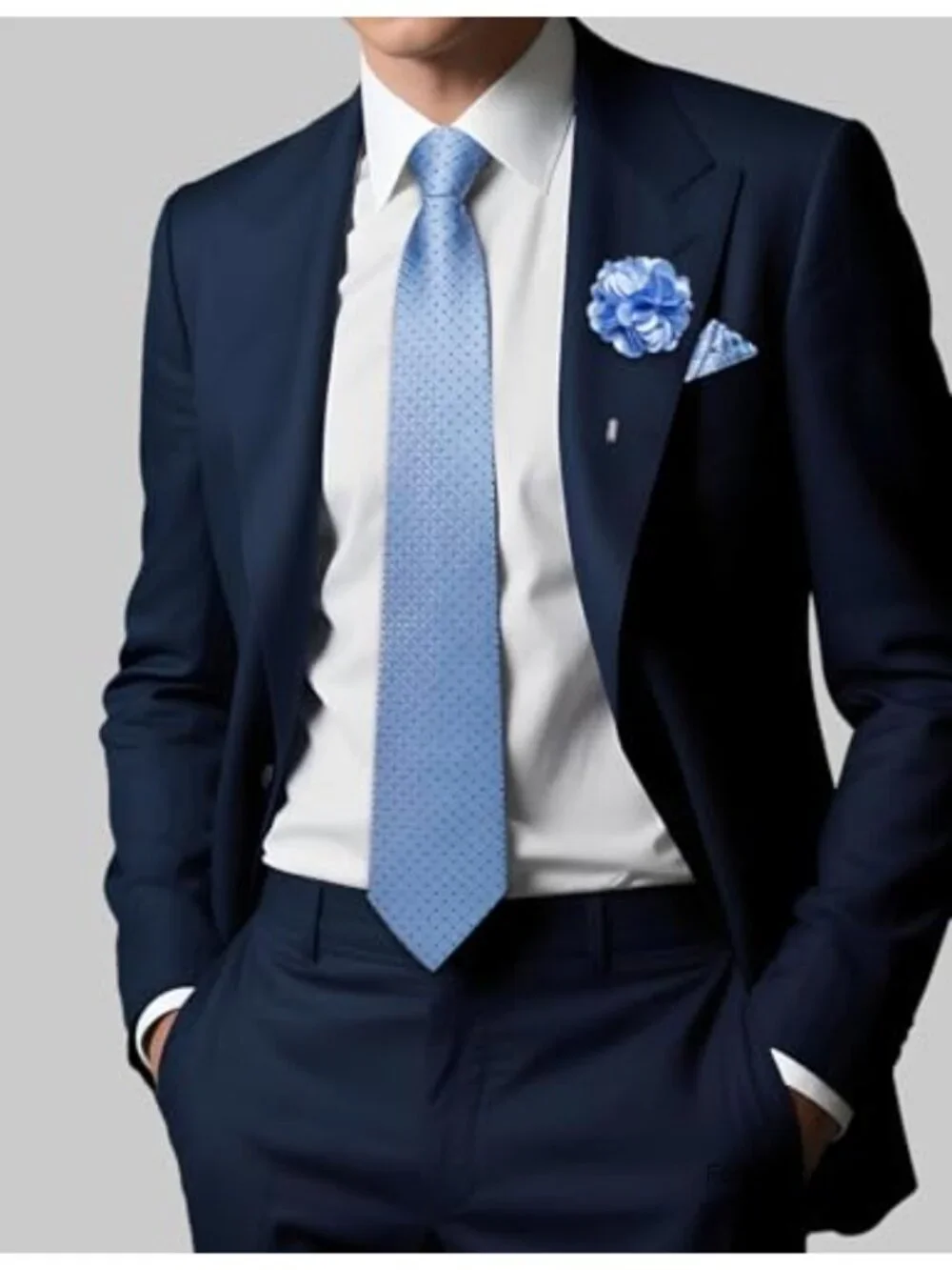 Silk Pre-Tied Zipper Necktie Set with Gift Box, Pocket Square, Cufflinks, Lapel